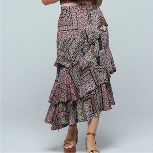 Band of Gypsies Asymmetrical Floral Skirt